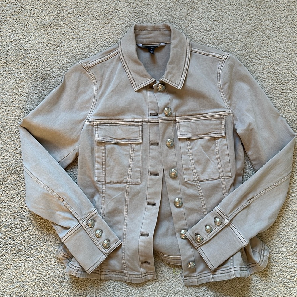 White House black market Fit and flare denim shacket